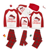 Christmas Matching Family Pajamas Red Plaids Christmas Hat Merry Christmas Letter Red Pajamas Set With Baby Pajamas