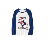 Christmas Matching Family Pajamas Navy Flying Skiing Penguin Merry Christmas Plaids Pajamas Set With Baby Pajamas
