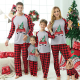 Christmas Matching Family Pajamas Red Plaid Truck with Christmas Tree Gray Pajamas Set With Baby Pajamas