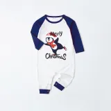 Christmas Matching Family Pajamas Navy Flying Skiing Penguin Merry Christmas Plaids Pajamas Set With Baby Pajamas