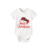 Christmas Matching Family Pajamas Red Plaids Christmas Hat Merry Christmas Letter Short Pajamas Set With Baby Pajamas