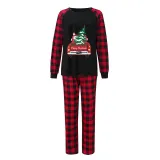 Christmas Matching Family Pajamas Red Plaid Truck with Christmas Tree Black Pajamas Set With Baby Pajamas