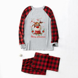 Christmas Matching Family Pajamas Christmas Exclusive Design Deer Head with Wreath Gray Pajamas Set