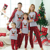 Christmas Matching Family Pajamas Exclusive Design Merry Christmas Deer Head White Pajamas Set