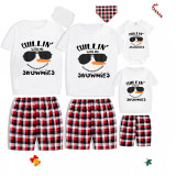Christmas Matching Family Pajamas Exclusive Design Puzzle Chillin Snowmies Short Pajamas Set