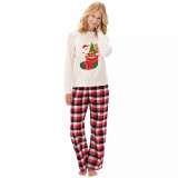 Christmas Matching Family Pajamas Exclusive Design Santa Claus with Christmas Socks Gift White Pajamas Set