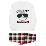 Christmas Matching Family Pajamas Exclusive Design Puzzle Chillin Snowmies White Pajamas Set