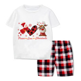 Christmas Family Pajamas Angle Peace Heart Love Deer Christmas Short Matching Pajamas Set