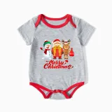 Christmas Matching Family Pajamas Christmas Exclusive Design Santa and Snowman Merry Christmas Gift Box Short Pajamas Set