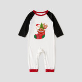 Christmas Matching Family Pajamas Exclusive Design Santa Claus with Christmas Socks Gift White Pajamas Set