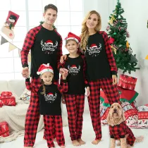 Christmas Matching Family Pajamas Exclusive Design Merry Christmas Hat and Pendant Black Pajamas Set