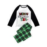 Christmas Matching Family Pajamas Exclusive Design Checkered Squares Merry Christmas Blue Pajamas Set