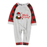 Christmas Matching Family Pajamas Merry Christmas Puzzle Santa Claus Gray Pajamas Set