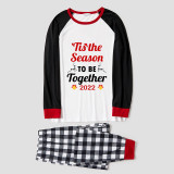 2022 Christmas Matching Family Pajamas Exclusive Design Merry Christmas Season Together White Plaids Pajamas Set