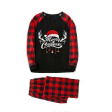 Christmas Matching Family Pajamas Exclusive Design Merry Christmas Hat and Pendant Black Pajamas Set