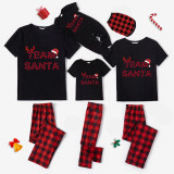Christmas Matching Family Pajamas Exclusive Design Team Santa Black Pajamas Set