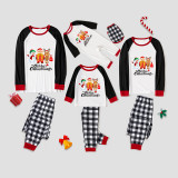 Christmas Matching Family Pajamas Christmas Exclusive Design Santa and Snowman Merry Christmas Gift Box Blue Pajamas Set