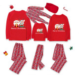 Christmas Matching Family Pajamas Merry Christmas Santa Claus and Deer Gift Box Pajamas Set