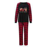 Christmas Family Pajamas Angle Peace Heart Love Deer Christmas Black Matching Pajamas Set