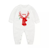 2022 Christmas Matching Family Pajamas Exclusive Design Reindeer Pendant Gray Pajamas Set