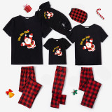 Christmas Matching Family Pajamas Exclusive Design HO HO HO Flying Santa Claus Black Pajamas Set