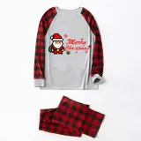 Christmas Matching Family Pajamas Merry Christmas Puzzle Santa Claus Gray Pajamas Set