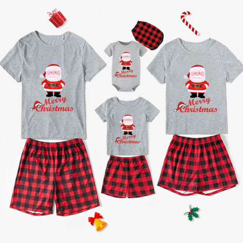 Christmas Matching Family Pajamas Exclusive Design Merry Christmas Snata Claus Short Pajamas Set