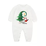 Christmas Matching Family Pajamas Exclusive Swing Santa Christmas Tree White Pajamas Set