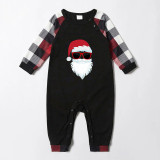 Christmas Matching Family Pajamas Exclusive Design Sunglasses Santa Black Red Plaids Pajamas Set