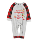 2023 Christmas Matching Family Pajamas Exclusive Merry Christmas Happy New Year Gray Pajamas Set