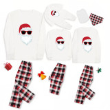 Christmas Matching Family Pajamas Exclusive Design Sunglasses Santa White Pajamas Set
