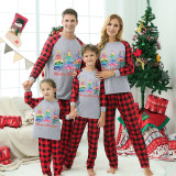 Christmas Matching Family Pajamas Exclusive Colorful Christmas Tree Merry Christmas Gray Pajamas Set