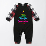 2022 Christmas Matching Family Pajamas Rainbow We Are Happy Thanksful Family Pajamas Set