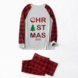 2022 Christmas Matching Family Pajamas Exclusive Design Santa Claus Christmas Tree White Pajamas Set