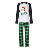 Christmas Matching Family Pajamas Exclusive Elf Santa Head Green Plaids Pajamas Set