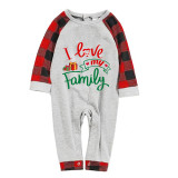 Christmas Matching Family Pajamas Exclusive Design I Love My Family Gift Box Gray Pajamas Set