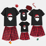 Christmas Matching Family Pajamas Exclusive Design Santa Head Black Pajamas Set