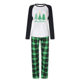 Christmas Matching Family Pajamas Exclusive Christmas Tree Merry Christmas Green Plaids Pajamas Set