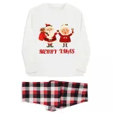 Christmas Matching Family Pajamas Exclusive Design Couple Santa Claus Christmas White Pajamas Set