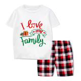 Christmas Matching Family Pajamas Exclusive Design I Love My Family Gift Box Short Pajamas Set