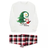 Christmas Matching Family Pajamas Exclusive Swing Santa Christmas Tree White Pajamas Set