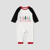 Christmas Matching Family Pajamas Merry Christmas Beatiful Tree White Pajamas Set