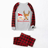 Christmas Matching Family Pajamas Exclusive Design Merry Christmas Santa and Deer Gray Pajamas Set