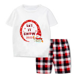 2022 Christmas Matching Family Pajamas Snowman Let It Snow Short Pajamas Set