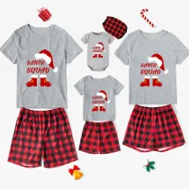 Christmas Matching Family Pajamas Exclusive Design Christmas Hat Elf Santa Short Pajamas Set