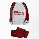 Christmas Matching Family Pajamas Exclusive Design Merry Christmas Santa Bag Gray Pajamas Set