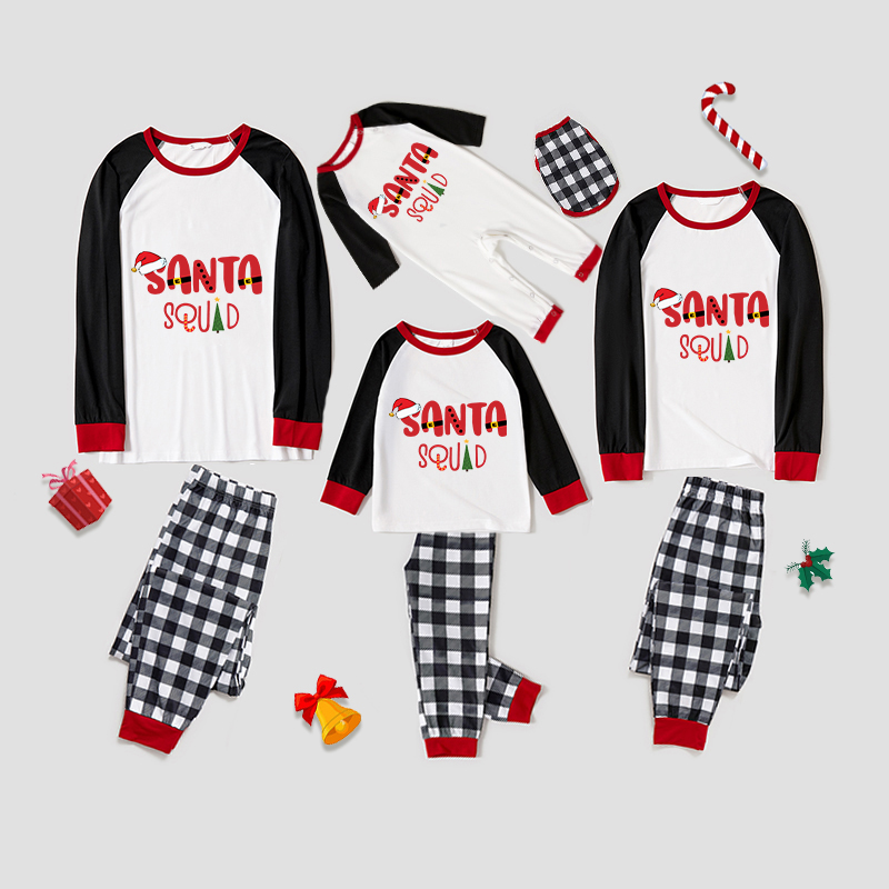 Christmas Matching Family Pajamas Exclusive Design Elf Hat Santa White Pajamas Set