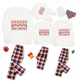 Christmas Matching Family Pajamas Exclusive Design Pattern HOHOHO Santa Head White Pajamas Set