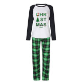 2022 Christmas Matching Family Pajamas Exclusive Design Santa Claus Christmas Tree Green Plaids Pajamas Set