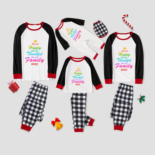 2022 Christmas Matching Family Pajamas Exclusive We Are Happy Gray Pajamas Set